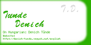 tunde denich business card